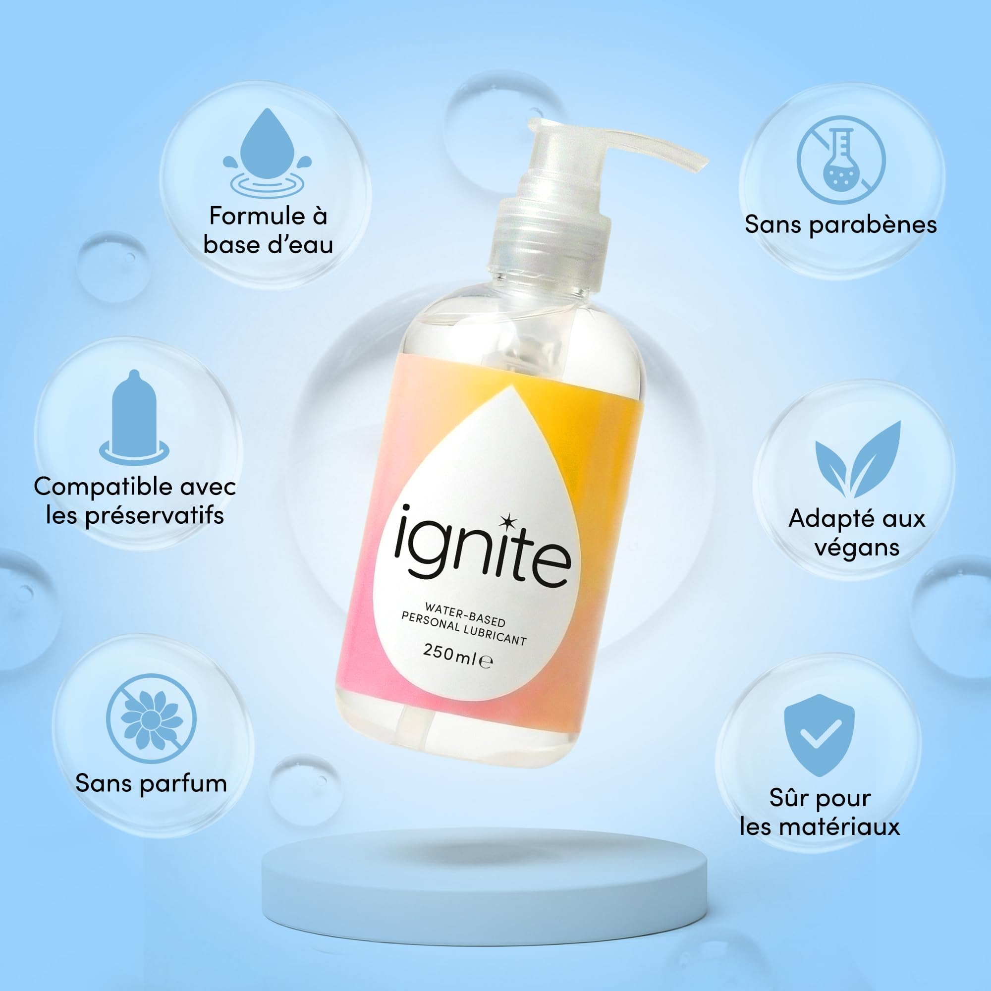 Ignite Lubricants lubrifiant 250 ml sans parfum pH neutre