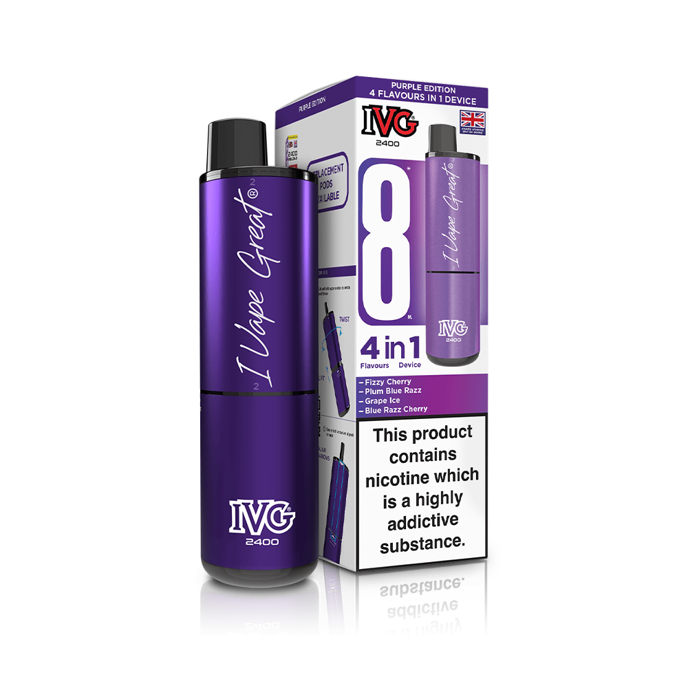 IVG 2400 Purple Edition Kit 4-en-1 Pod Rechargeable 20mg