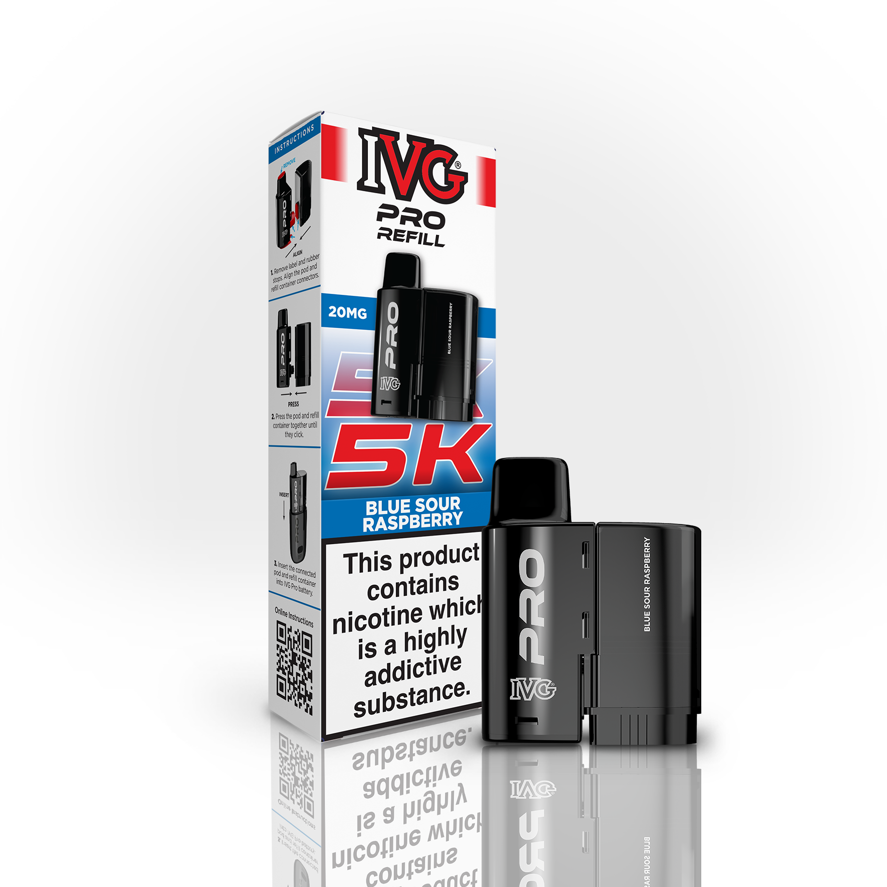 IVG Pro 5K pod blue sour raspberry 20mg 2ml+4ml