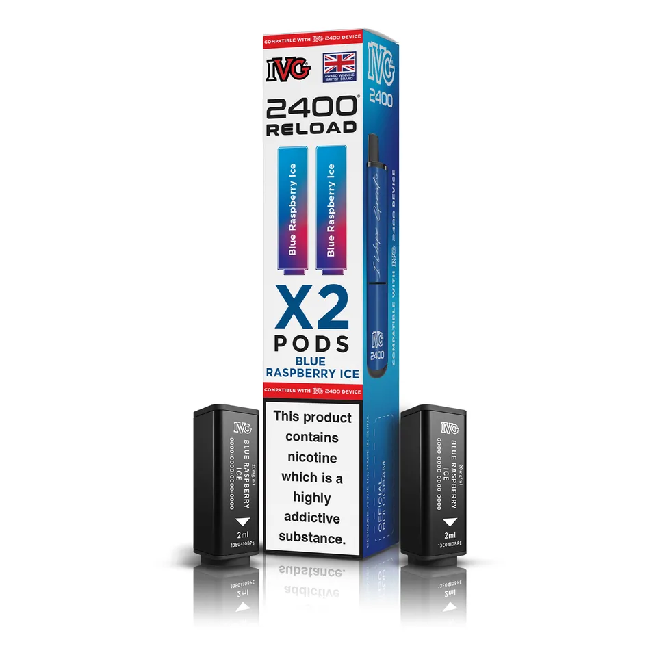 IVG 2400 Blue Raspberry Ice pods préremplis x2 20mg