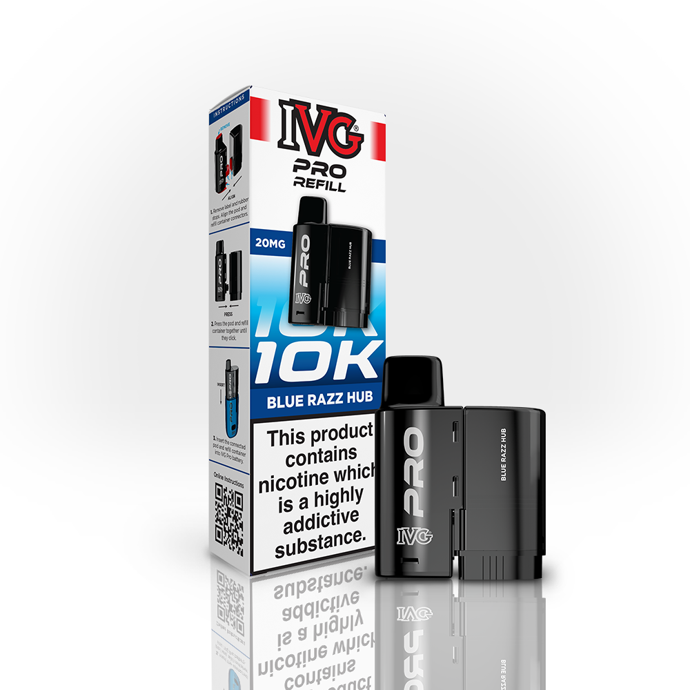 IVG Pro 10K Pod Blue Razz Hub 20mg 2ml+10ml