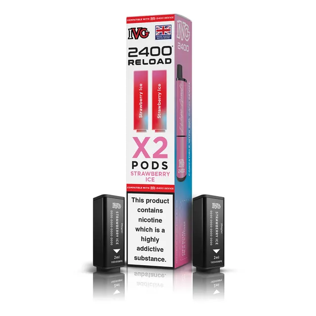 IVG 2400 Strawberry Ice Pod x2 2ml 20mg Fraise Glacée