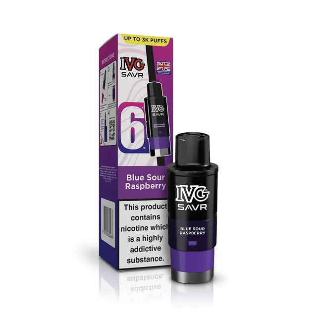 IVG Savr pod Blue Sour Raspberry 20mg 6ml 3000 bouffées