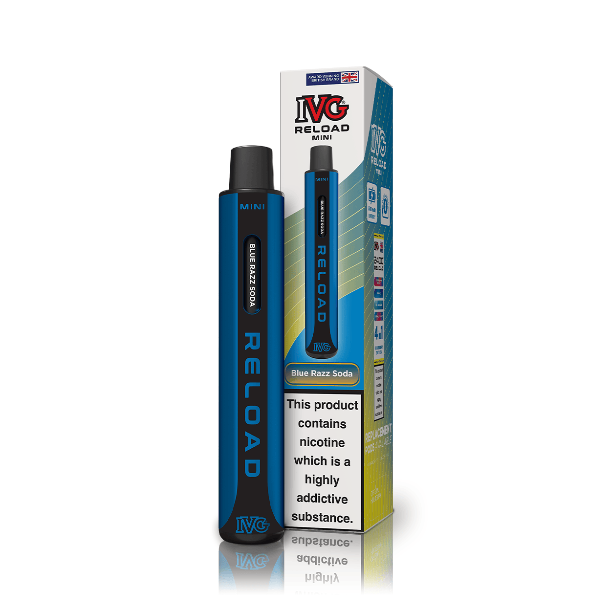 IVG Reload Mini Blue Razz Soda kit pod 600 puffs 20mg