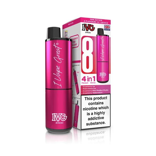 IVG 2400 Pink Edition kit pod 4 saveurs fraise 20mg