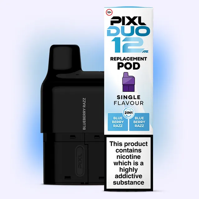 Pixl Duo 12 Pod Blueberry Razz 20mg double goût