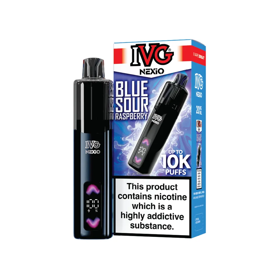 IVG NEXiO Blue Sour Raspberry kit pod rechargeable 20mg 10ml