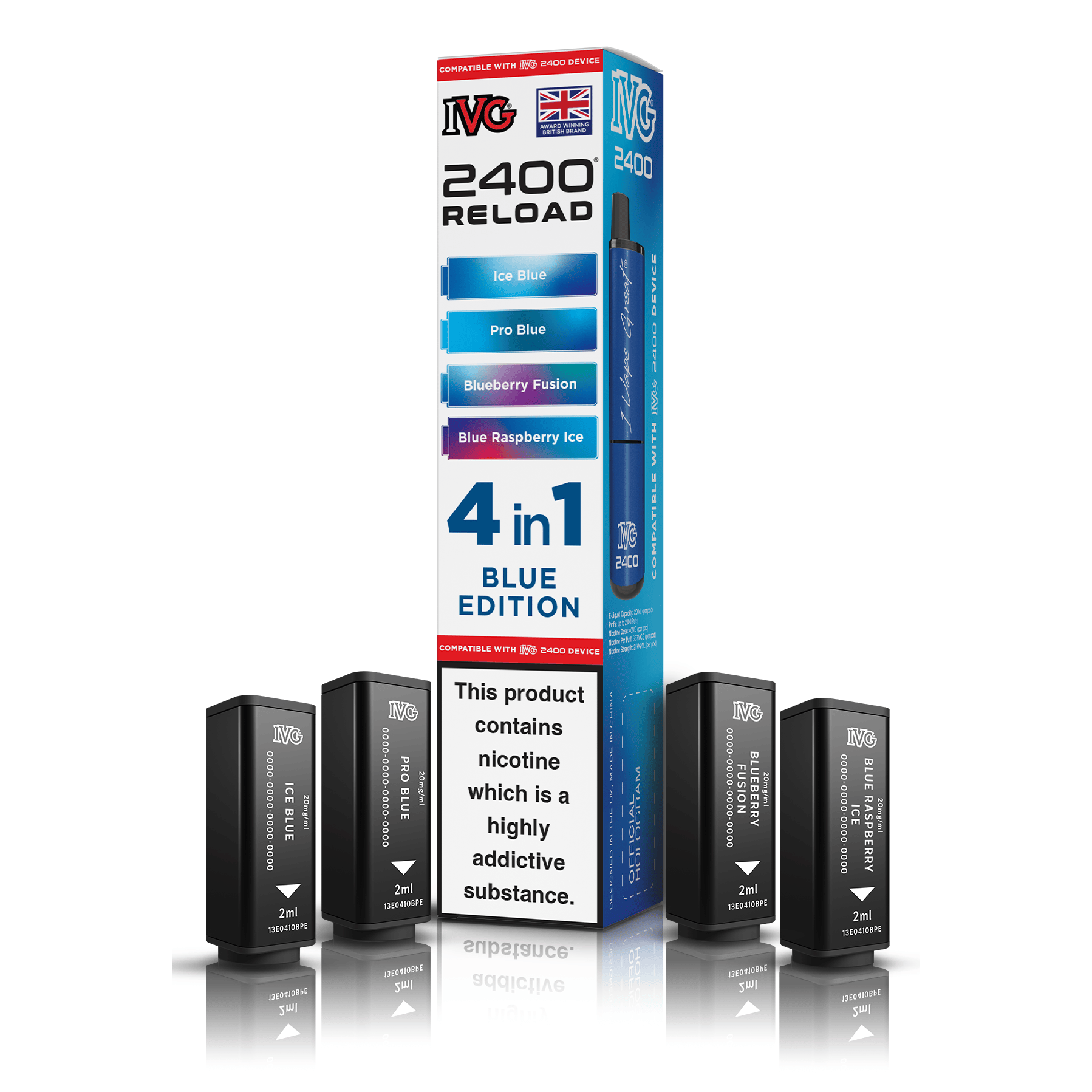 IVG 2400 Reload Pods Blue Edition 4x2ml 20mg
