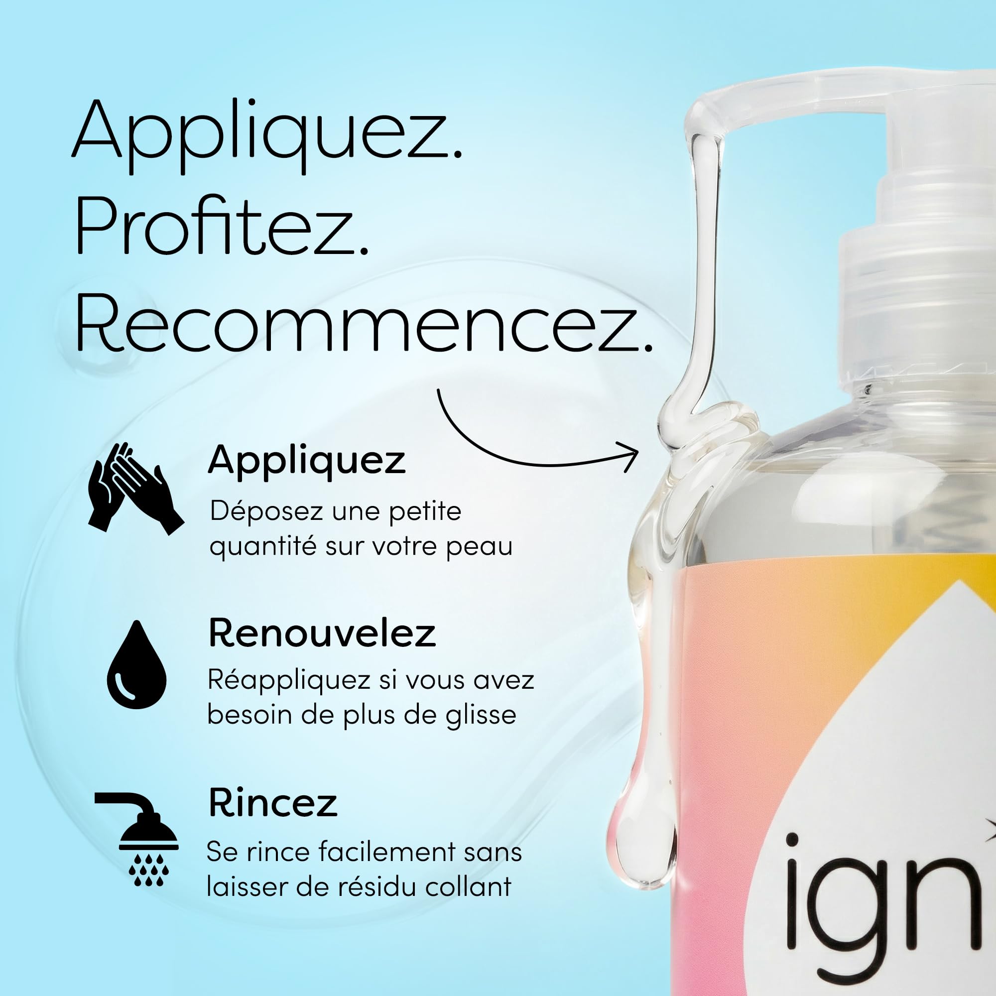 Ignite Lubricants lubrifiant 250 ml sans parfum pH neutre
