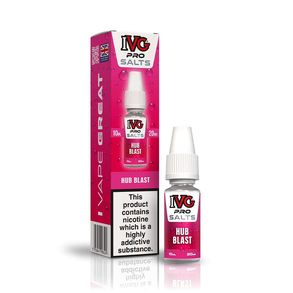 IVG PRO Salts Hub Blast e-liquide 10ml 10mg bubblegum