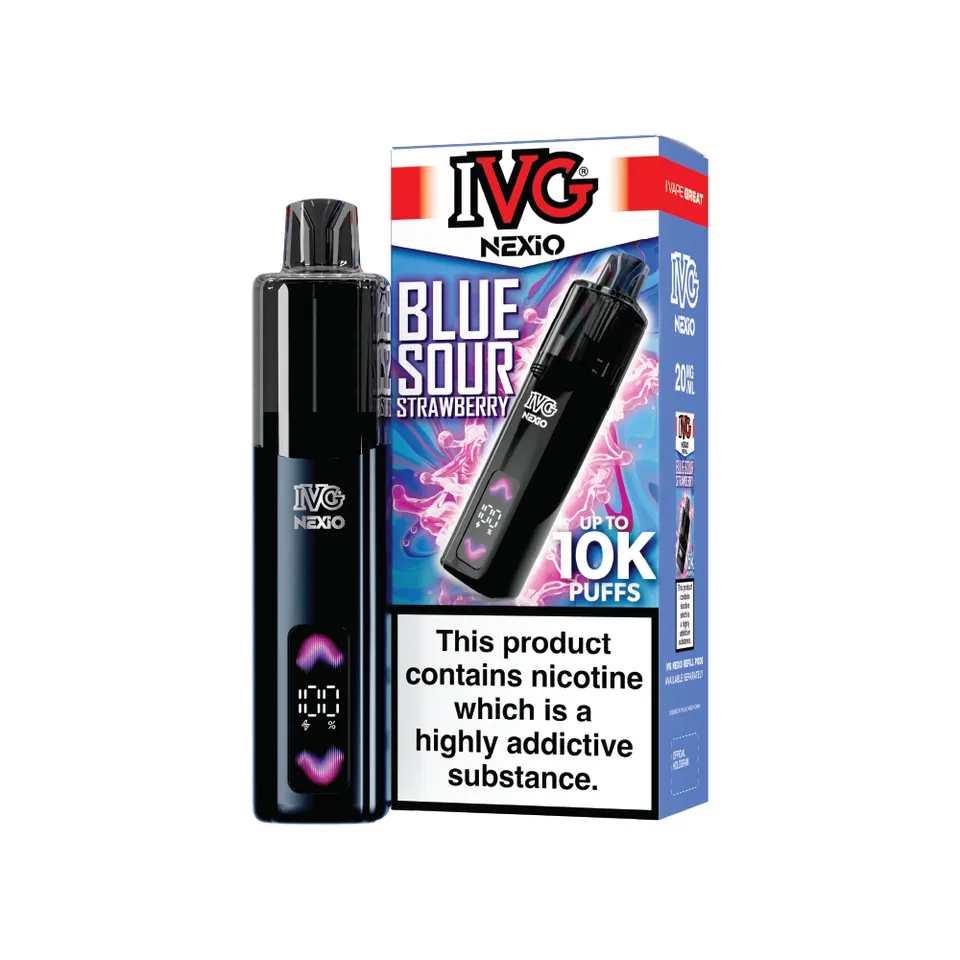 IVG NEXiO Blue Sour Strawberry kit pod rechargeable 20mg fraise