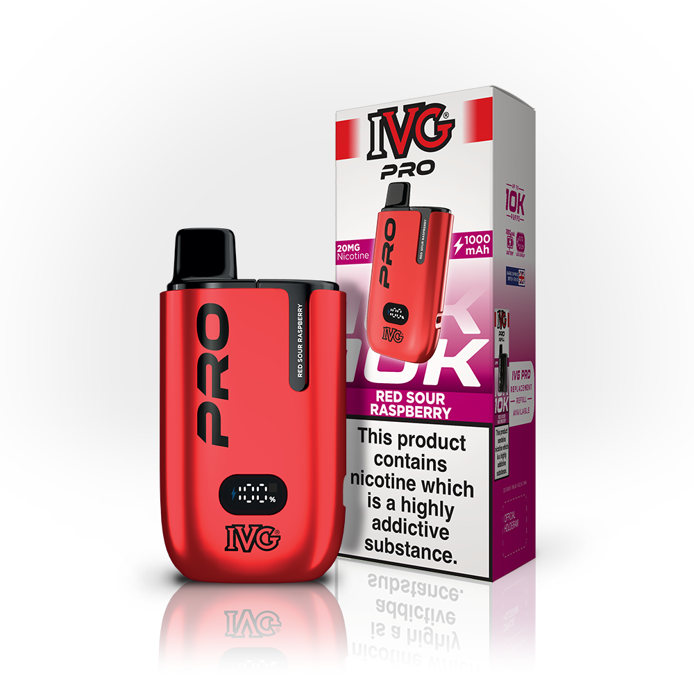 IVG PRO Red Sour Raspberry kit pod 10K 20mg