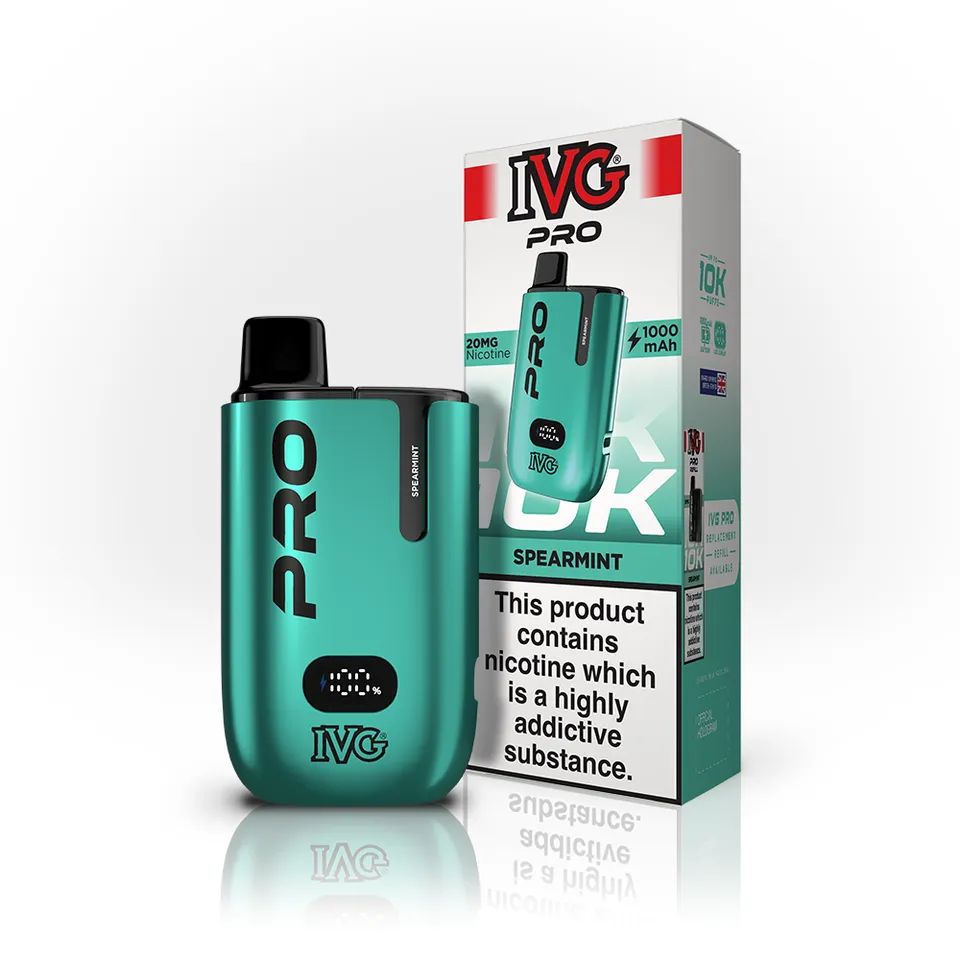 IVG PRO 10K Spearmint Kit pod rechargeable 20mg 10000 bouffées