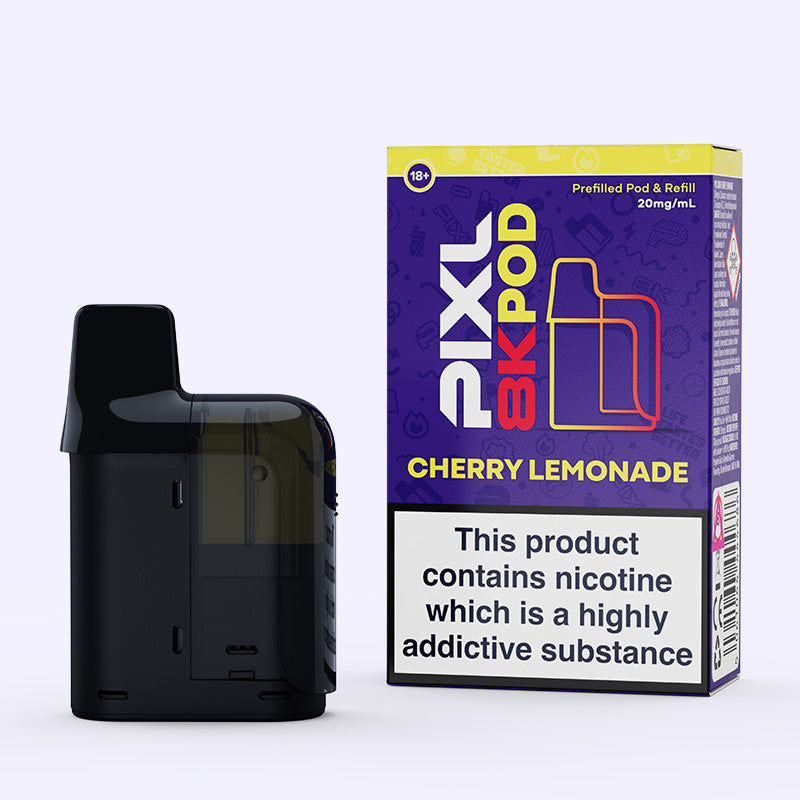Pixl 8000 Cherry Lemonade pod rechargeable 20mg citron