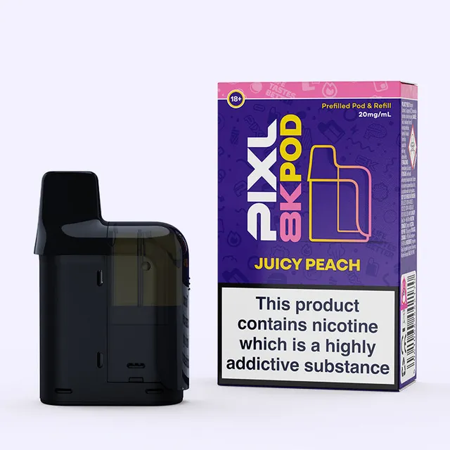 Pixl 8000 Juicy Peach pod rechargeable 20mg goût pêche