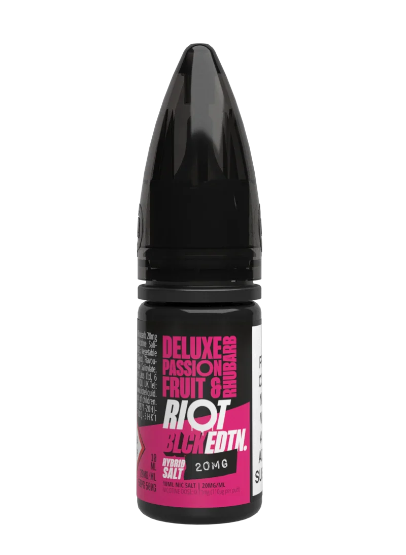 Riot Squad BLCK EDTN Deluxe Passionfruit Rhubarb e-liquide 10ml 10mg