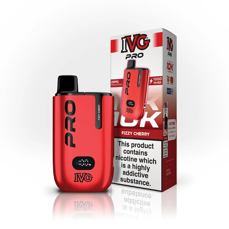 IVG Pro 10K Fizzy Cherry kit pod rechargeable cerise 20mg