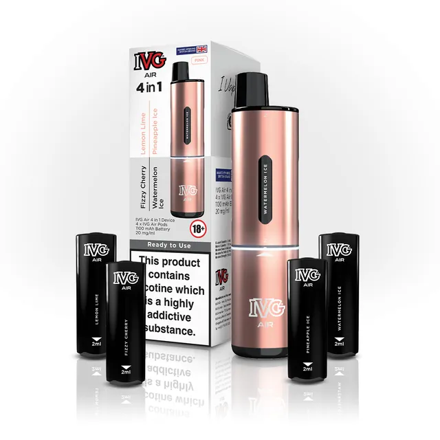 IVG Air 4-in-1 Pink kit vape rechargeable 4 pods 20mg