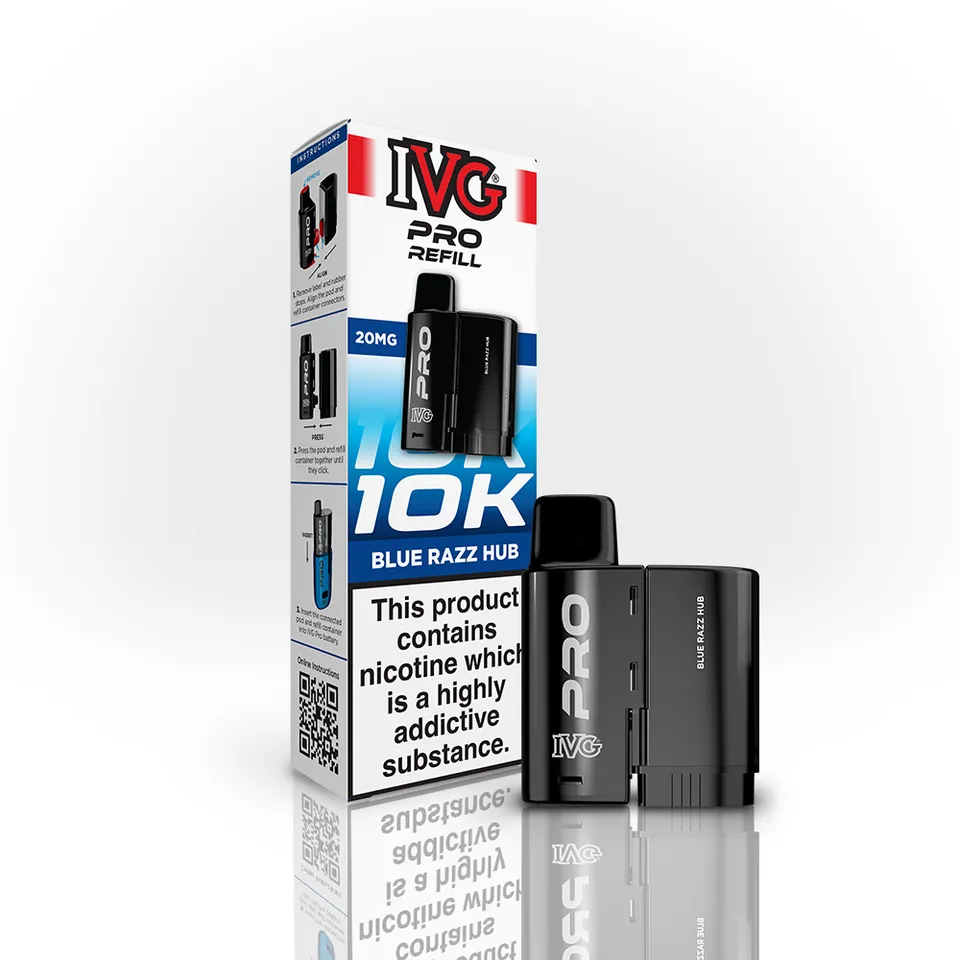 IVG Pro 10K Pod Blue Razz Hub 20mg 2ml+10ml