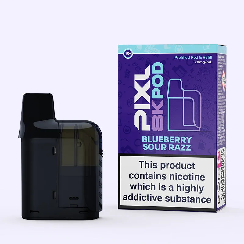 PIXL 8000 Blueberry Sour Razz pod prérempli 20mg bonbon acidulé
