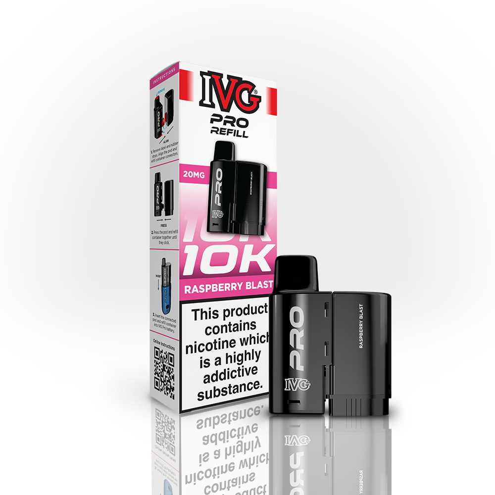 IVG PRO Raspberry Blast pod rechargeable 10K 20mg