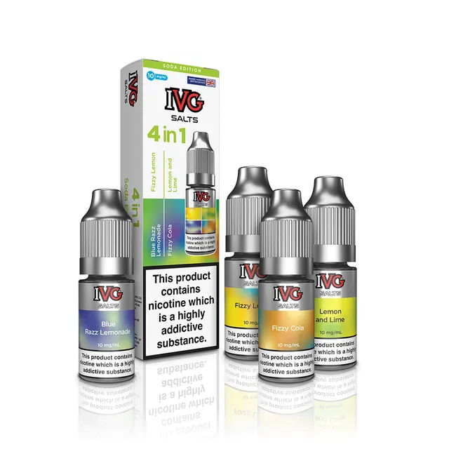 IVG Salts 4 in 1 Soda Edition e-liquide 4x10ml 10mg cola citron
