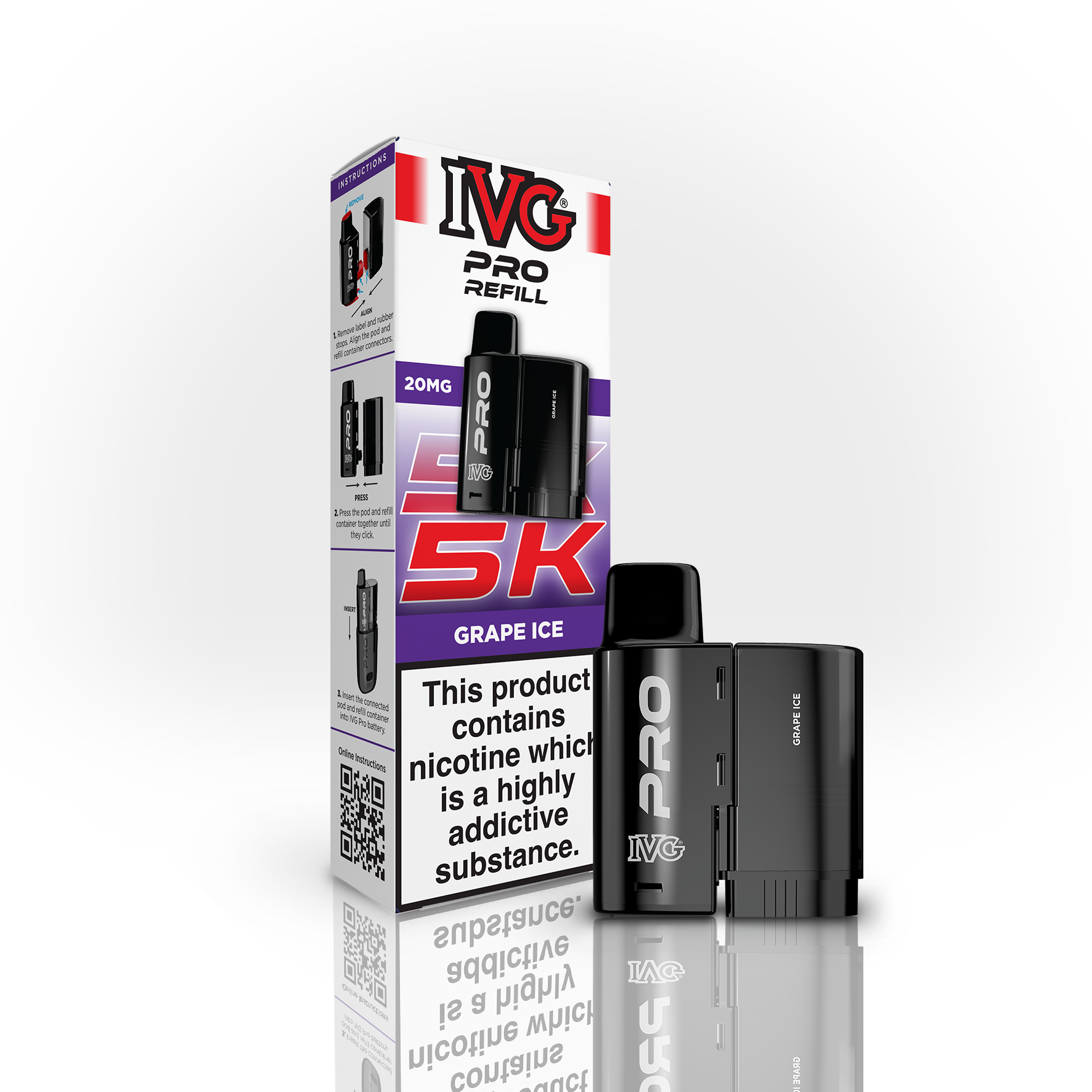 IVG PRO 5K Pod Raisin Glacé 20mg 2ml+4ml 5000 bouffées