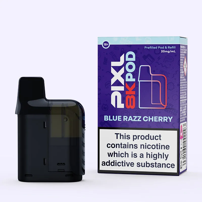 Pixl 8000 Blue Razz Cherry pod rechargeable 20mg fruits rouges