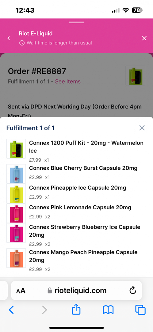Riot Squad Connex kit 1200 puffs Strawberry Blueberry Ice 20mg