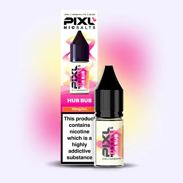 PIXL Nic Salts Hub Bub E-liquide 10ml 10mg bubblegum