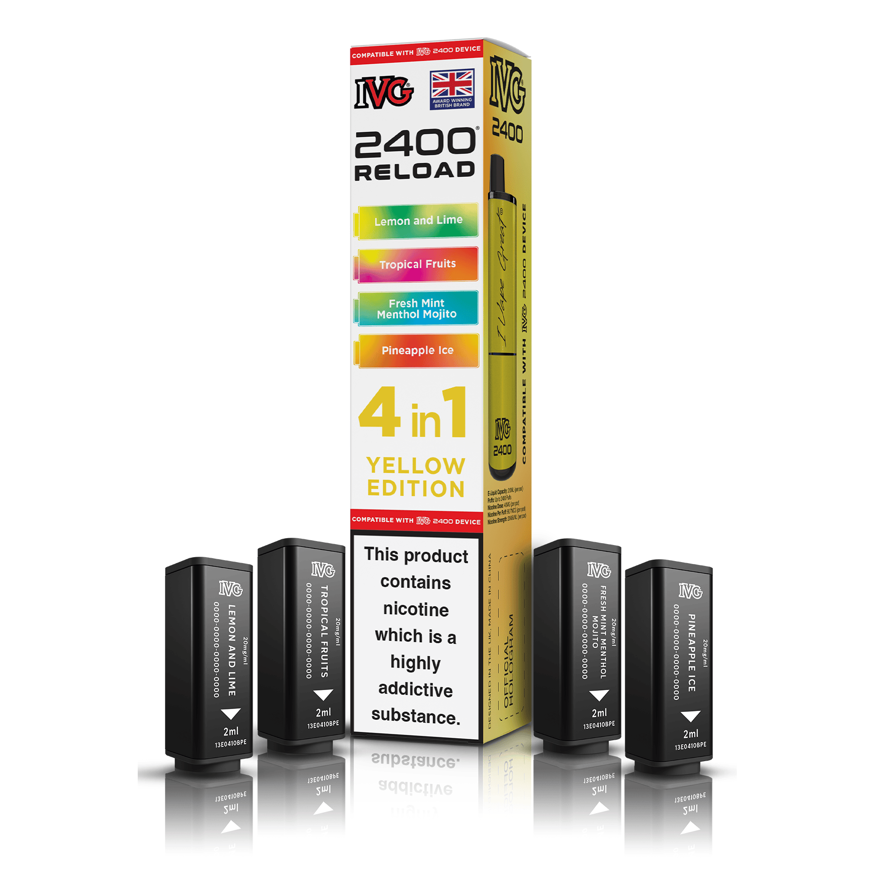 IVG 2400 Yellow Edition pod rechargeable 4-en-1
