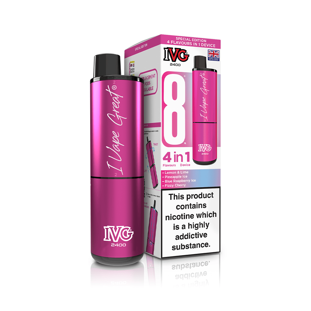 IVG 2400 4-en-1 Special Edition kit pod rechargeable 20mg 4 parfums