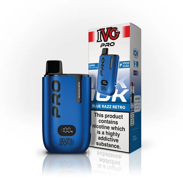 IVG Pro 10K Blue Razz Retro kit pod rechargeable 20mg 12ml