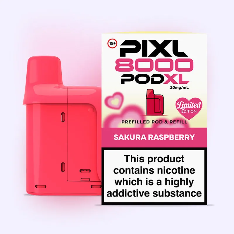 PIXL 8000 Sakura Raspberry pod rechargeable 20mg floral