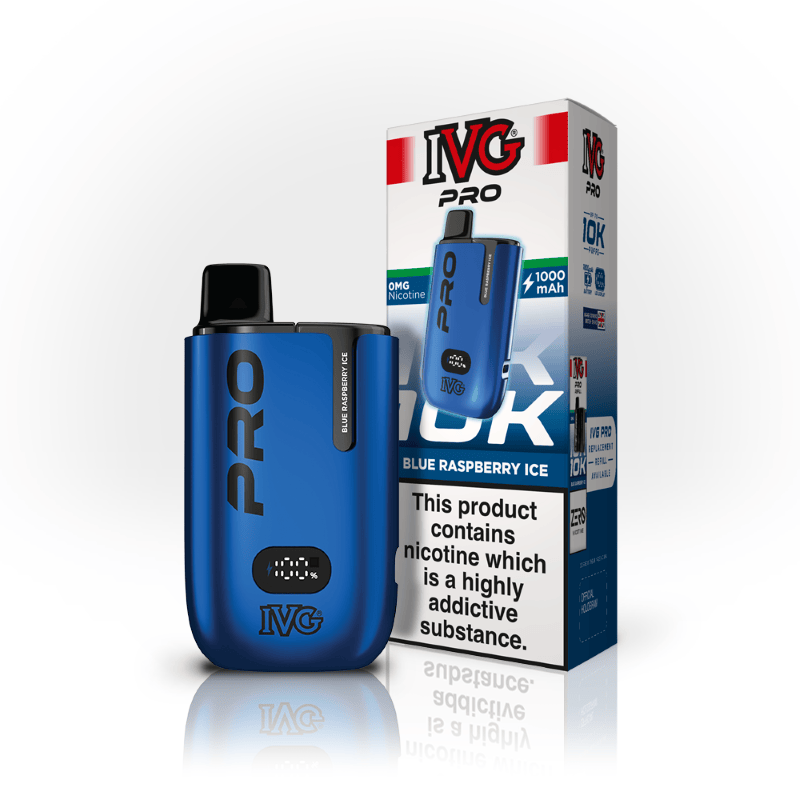 IVG Pro 10K Blue Raspberry Ice Kit Pod Rechargeable 20mg