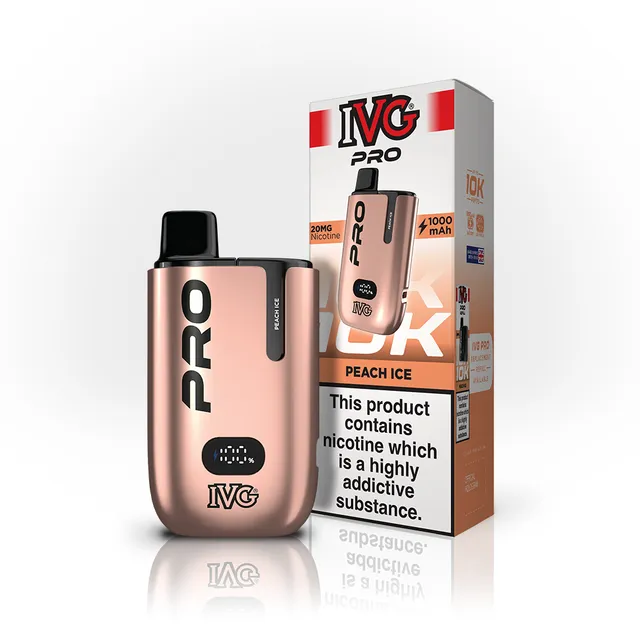 IVG PRO 10K Peach Ice kit pod rechargeable 20mg