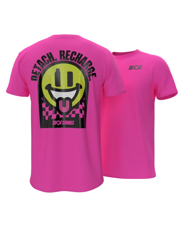 Riot Squad Connex Acid Smiley Pink t-shirt rose Taille M