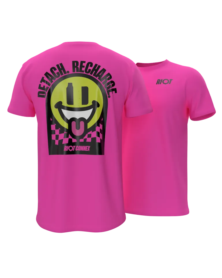 Riot Squad Connex Acid Smiley Pink t-shirt rose Taille M