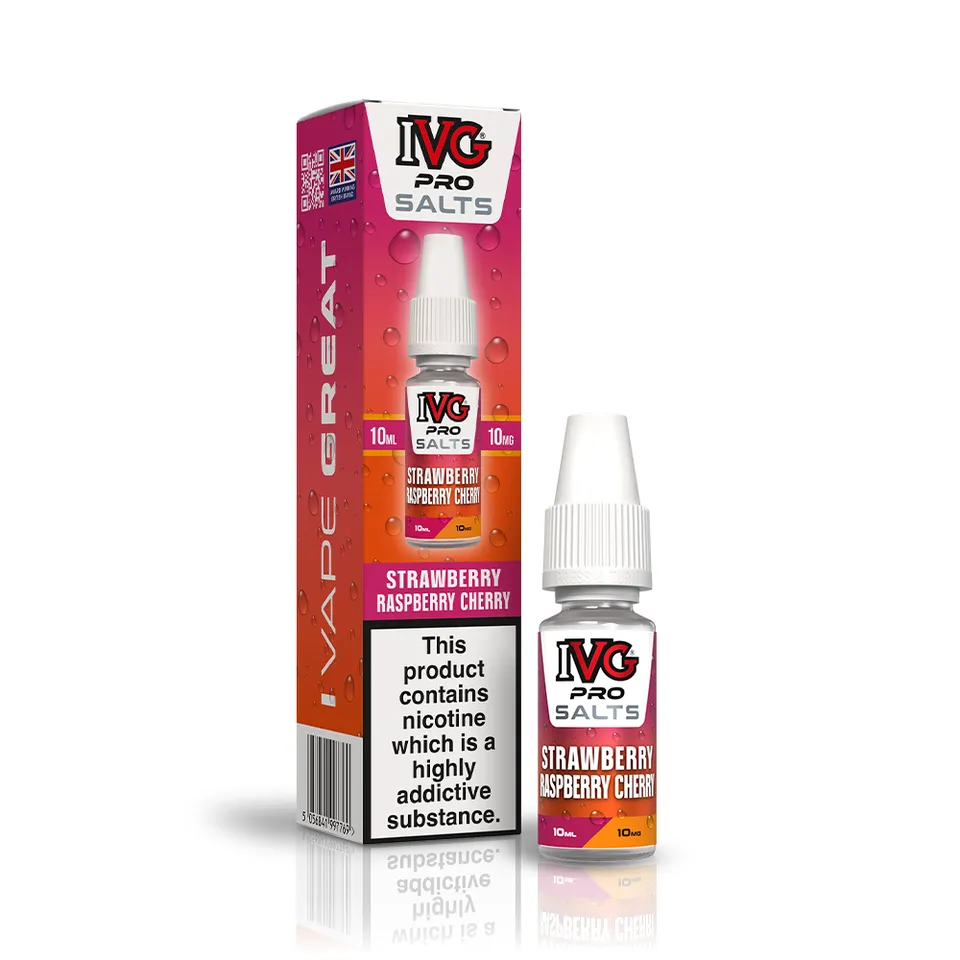 IVG PRO Salts Strawberry Raspberry Cherry e-liquide 10ml 10mg fruits rouges