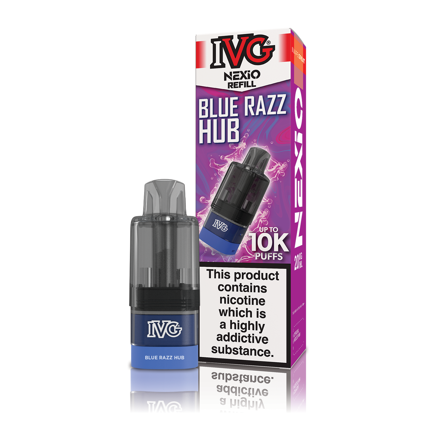 IVG NEXiO Blue Razz Hub Pod 10ml 20mg Framboise Bonbon