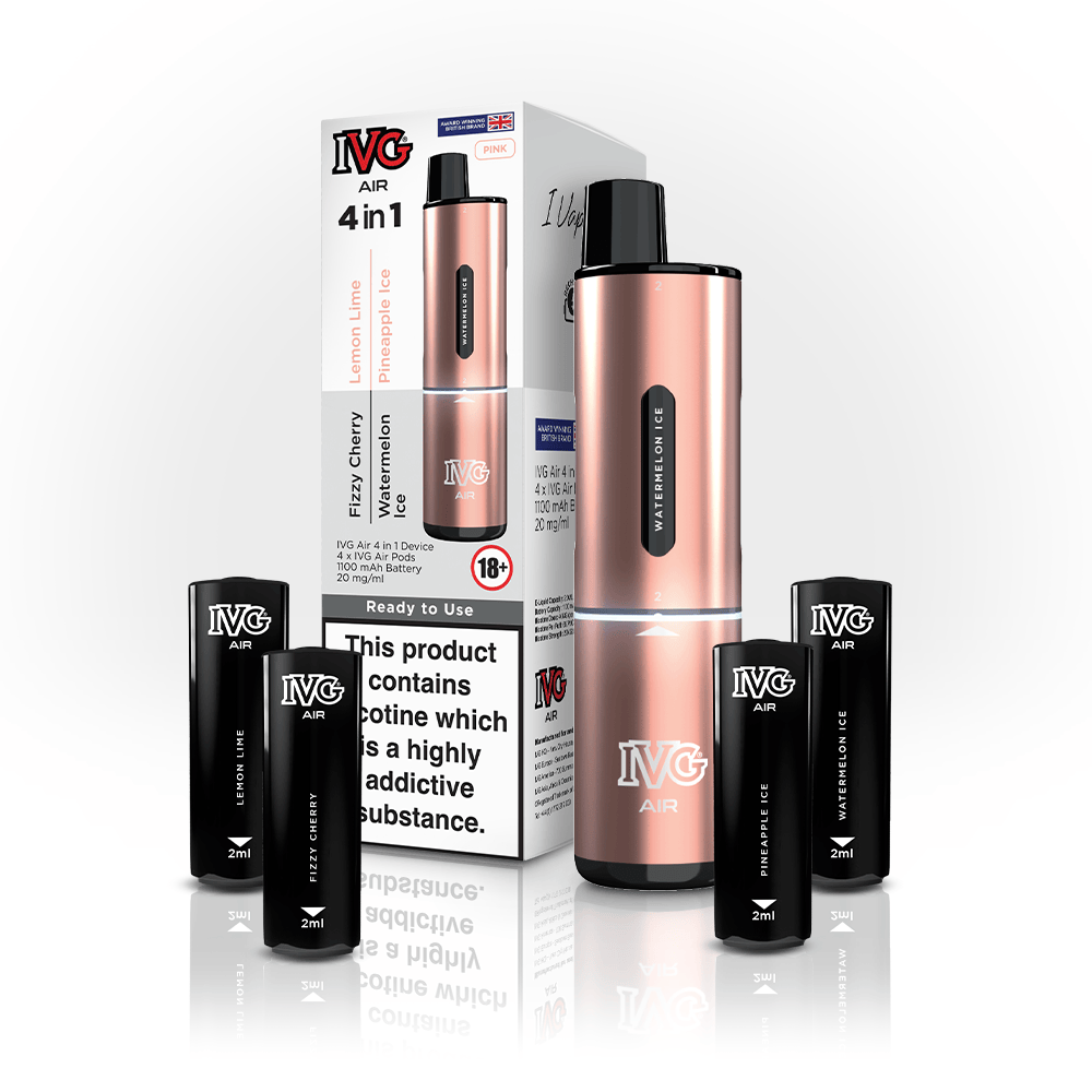 IVG Air 4-in-1 Pink kit vape rechargeable 4 pods 20mg