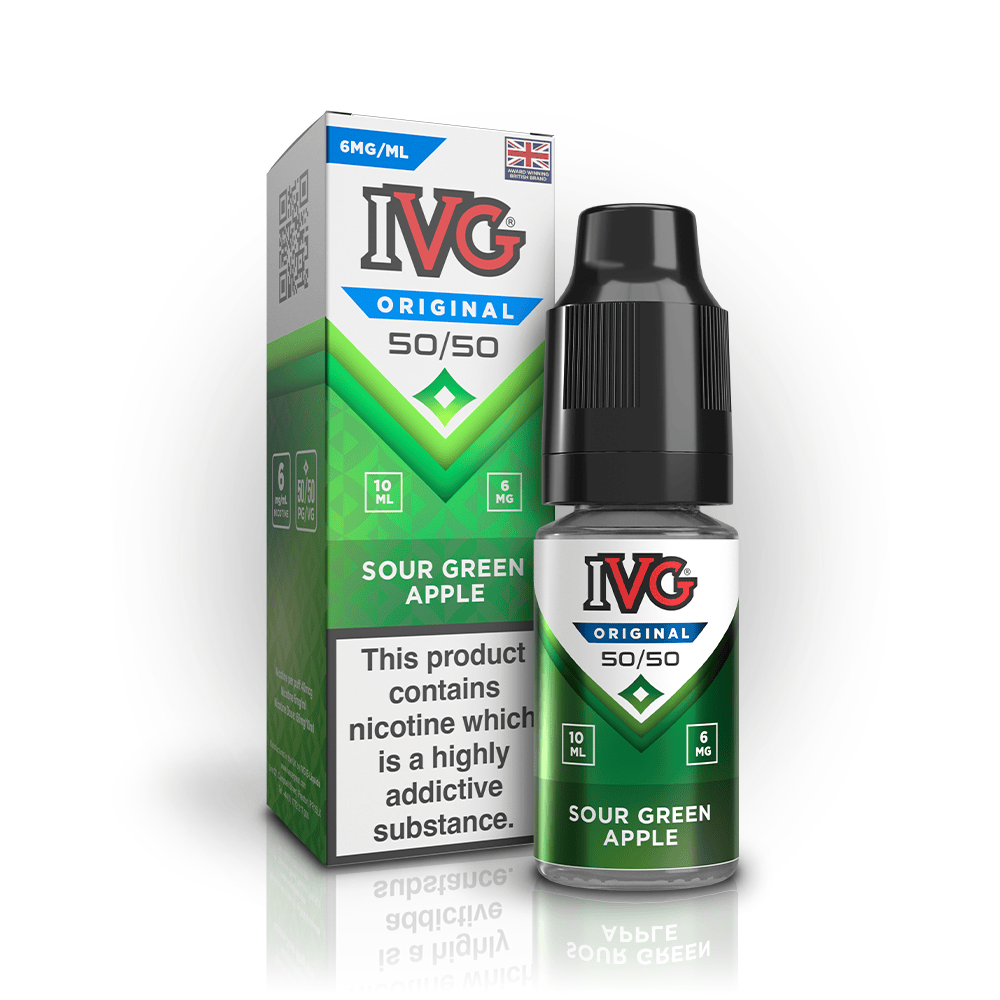 IVG Original 50:50 Sour Green Apple e-liquide 10ml 3mg pomme