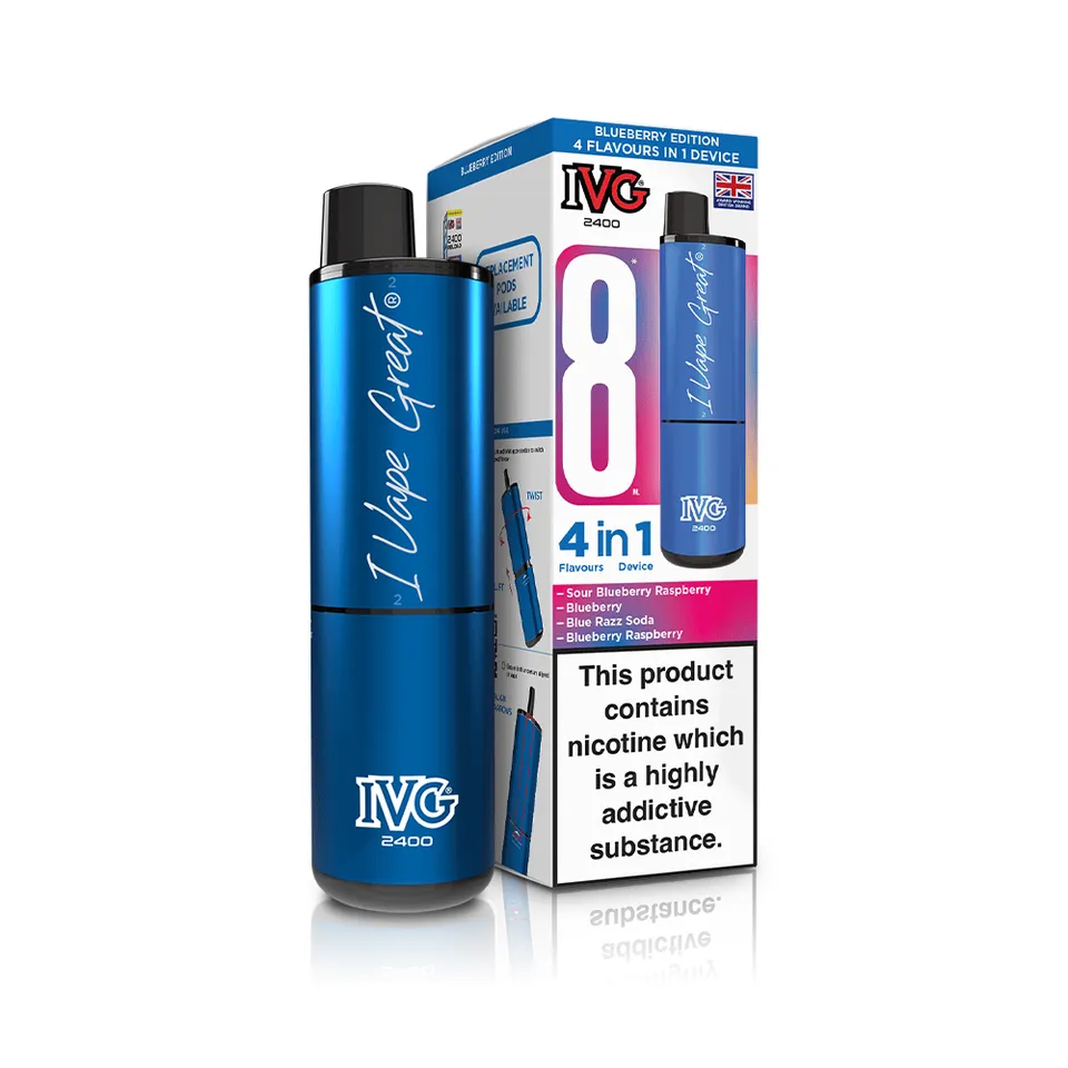 IVG 2400 Blueberry Edition kit 4 pods 20mg 4x2ml