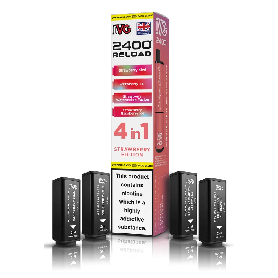 IVG 2400 Reload Pods Fraise 4-en-1 cartouche préremplie