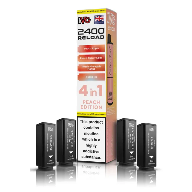 IVG 2400 Peach Edition pods 4-en-1 rechargeables