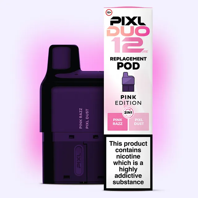 Pixl Duo 12 Pink Edition pod rechargeable 20mg double goût