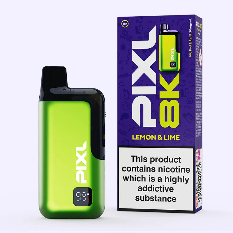 PIXL 8000 Lemon Lime puff rechargeable 20mg citron