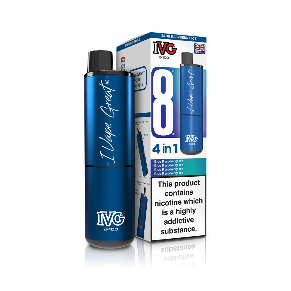 IVG 2400 Blue Raspberry Ice Kit 4-en-1 Pod 20mg