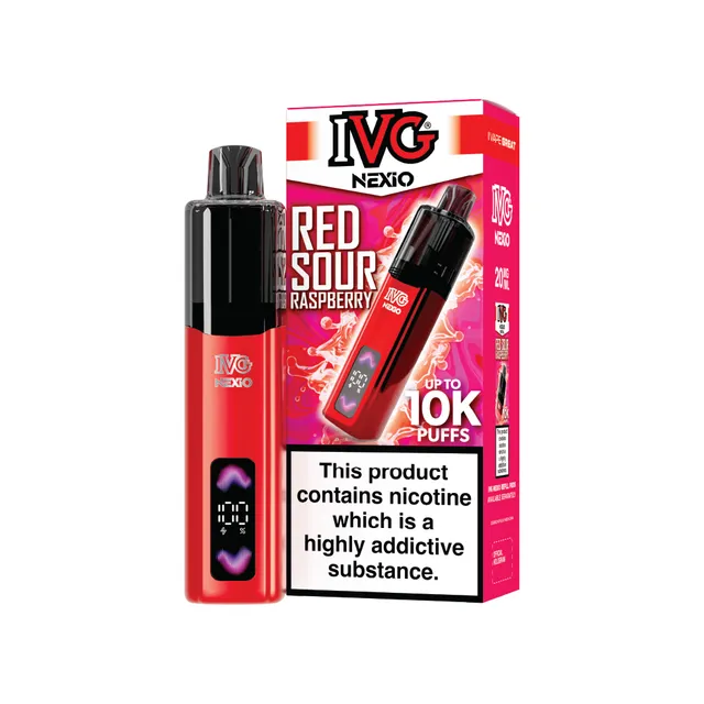 IVG NEXiO Red Sour Raspberry Kit pod 20mg 10000 puffs
