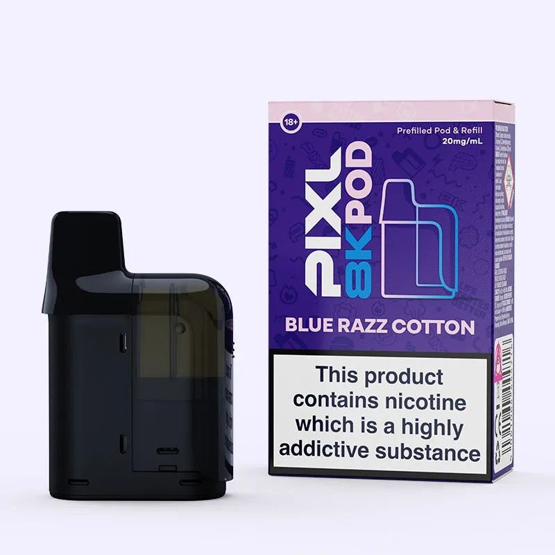 Pixl 8000 Big Puff Pod Blue Razz Cotton 20mg 12ml